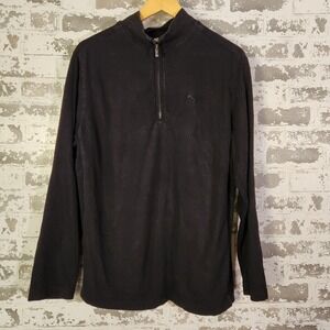 Tommy Bahama Mens Quarter Zip Pullover Large Black Long Sleeve Casual‎ Shirt Top